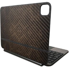 Carbon Fiber Skin Compatible with Apple Magic Keyboard for iPad Pro 11‑inch (M4) 2024 - Brown Linen - Premium 3M Vinyl Protective Wrap Decal Cover - Easy to Apply | Crafted in The USA by MightySkins