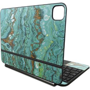 Skin Compatible with Apple Magic Keyboard for iPad Pro 11‑inch (M4) 2024 - Turquoise Ripple - Premium 3M Vinyl Protective Wrap Decal Cover - Easy to Apply | Crafted in The USA by MightySkins