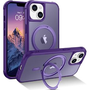BENTOBEN for Magnetic iPhone 14 Plus Phone Case [Compatible with MagSafe] Rotatable Ring Holder Kickstand Design Shockproof Women Men Girl Boy Drop Protective Cover for iPhone 14 Plus 6.7" 2022, Black