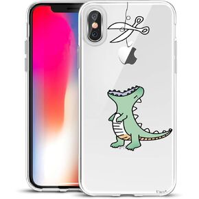 حافظة Unov متوافقة مع حافظة iPhone Xs iPhone X شفافة مع تصميم نحيف واقٍ ناعم من مادة TPU بنمط منقوش واقٍ مقاس 5.8 بوصة (باقة زهور)