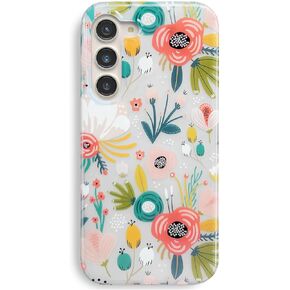 حافظة J.west Galaxy S23 Plus 5G 6.6 بوصة، لامعة فاخرة وشفافة شفافة أوبال لؤلؤية رقيقة تصميم لامع طباعة غطاء سيليكون ناعم للنساء الفتيات حافظة هاتف واقية نحيفة من مادة TPU ملونة