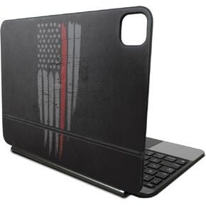 Skin Compatible with Apple Magic Keyboard for iPad Pro 11‑inch (M4) 2024 - Thin Red Line - Premium 3M Vinyl Protective Wrap Decal Cover - Easy to Apply | Crafted in The USA by MightySkins