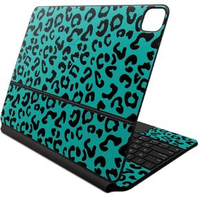 Skin Compatible with Apple Magic Keyboard for iPad Air 13-inch (M2) 2024 - Teal Leopard - Premium 3M Vinyl Protective Wrap Decal Cover - Easy to Apply | Crafted in The USA by MightySkins