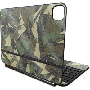 Glossy Glitter Skin Compatible with Apple Magic Keyboard for iPad Pro 11‑inch (M4) 2024 - Polygonal Camo - Premium 3M Vinyl Protective Decal Cover - Easy to Apply | Crafted in The USA by MightySkins