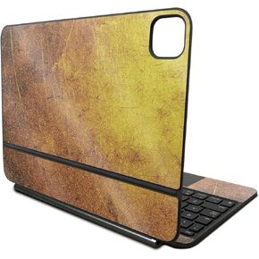 Glossy Glitter Skin Compatible with Apple Magic Keyboard for iPad Pro 11‑inch (M4) 2024 - Textured Gold - Premium 3M Vinyl Protective Decal Cover - Easy to Apply | Crafted in The USA by MightySkins
