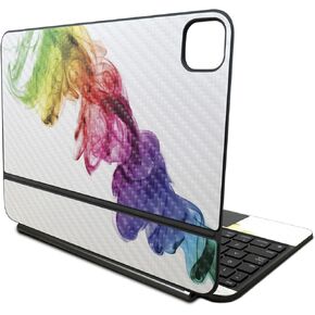 Carbon Fiber Skin Compatible With Apple Magic Keyboard for iPad Pro 11‑inch (M4) 2024 - Rainbow Smoke - Premium 3M Vinyl Protective Wrap Decal Cover - Easy To Apply | Crafted in the USA by MightySkins