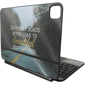 Glossy Glitter Skin Compatible with Apple Magic Keyboard for iPad Pro 11‑inch (M4) 2024 - Difficult Roads - Premium 3M Vinyl Protective Decal Cover - Easy to Apply | Crafted in The USA by MightySkins