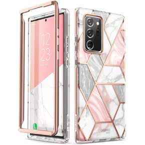 i-Blason Cosmo Series Case Designed for Galaxy Note 20 Ultra 5G (2020 Release), Protective Bumper Marble Design Without Built-in Screen Protector (Marble)