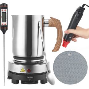 handysienda Candle Making Kit Supplies for Adults, DIY Soy Candle Make Set for Beginners, with Heat Gun, 900ml Pouring Pot Metal Pitcher, Thermometer, Candle Making Accessories in Saudi Arabia