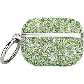 Bling Sliver Case for Airpods Pro,Compatible 2nd/1st Generation Glitter Air Pod Pro Accessories Sparkly Rhinestone Shockproof Cover Protective with Keychain for Women Girls