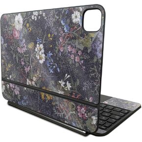 غلاف لامع لامع متوافق مع لوحة مفاتيح Apple Magic Keyboard لجهاز iPad Pro مقاس 11 بوصة (M4) 2024 - زهر منتصف الليل - غطاء واقٍ من الفينيل الفاخر 3M - سهل التطبيق | صُنع في الولايات المتحدة الأمريكية بواسطة MightySkins