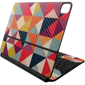 غلاف من ألياف الكربون متوافق مع لوحة مفاتيح Apple Magic Keyboard لجهاز iPad Air 13 بوصة (M2) 2024 - مشرق وسعيد - غطاء واقٍ من الفينيل 3M ممتاز - سهل الاستخدام | صُنع في الولايات المتحدة الأمريكية بواسطة MightySkins