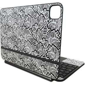 Glossy Glitter Skin Compatible with Apple Magic Keyboard for iPad Pro 11‑inch (M4) 2024 - Abstract Black - Premium 3M Vinyl Protective Decal Cover - Easy to Apply | Crafted in The USA by MightySkins