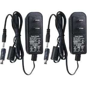 2-Pack AC to DC 12V 1A 1000mA 12W Power Supply Adapter 3.5mm x 1.35mm with 5.5mm x 2.1mm Connector, UL Listed FCC