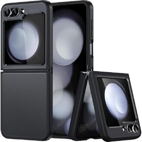 Magnetic Case for Samsung Galaxy Z Flip 5 Compatible with Magsafe, Flip 5 Case with Kickstand, Slim&Silky Matte Translucent Back TPU Hinge Shockproof Protective Case for Z Flip5 5G (Black)