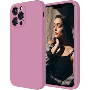 Cordking Designed for iPhone 13 Pro Case, Silicone Full Cover [Enhanced Camera Protection] Shockproof Protective Phone Case with [Soft Anti-Scratch Microfiber Lining], 6.1 inch, Plum