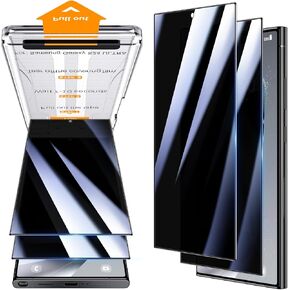 BAZO for Samsung Galaxy S24 Ultra Privacy Screen Protector with Auto-Align Frame,Tempered Glass Anti-Spy [Auto-Dust Removal] Full Coverage [Fingerprint Unlock] [Anti-Scratch]-2 Pack