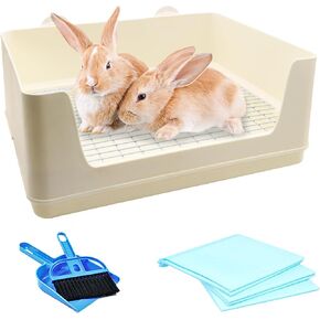 صندوق فضلات الأرانب كبير جدًا من VCEPJH مع صينية، وعاء فضلات أرنب بلاستيكي زاوية صغيرة لمرحاض الحيوانات الأليفة، مدرب على نونية الحيوانات الأليفة للبالغين، خنازير غينيا، شنشيلاس، جاليصور (أزرق) in Kuwait