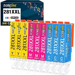 CLI-281XXL 9 Color Pack Compatible Replacement for Canon 281 Ink Cartridges for TR8520 TR8620 TS6320 TS9120 TS8320 TS6320 TS6220 TR7520 TS6120 (3Cyan, 3Magenta, 3Yellow) 9Pack