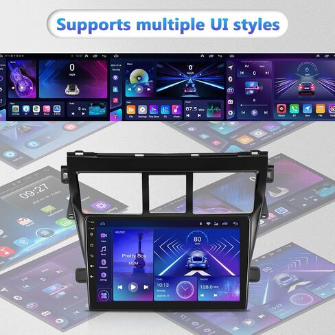 2G+64G لسيارة Toyota Vios Yaris 2007-2012 ستيريو سيارة أندرويد مع Carplay لاسلكي Android Auto، شاشة لمس 9 بوصة راديو سيارة بلوتوث يدعم نظام تحديد المواقع العالمي (GPS) واي فاي HiFi Audio FM SWC + كاميرا احتياطية عالية الدقة in Saudi Arabia