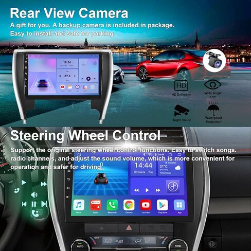 for Toyota Camry 2012-2014 Android 12 Car Stereo with Wireless Carplay/Android Auto 4G Network WiFi 2+32G 4 Core GPS Navigation Radio Player 9.7'' HD Touch Screen Audio Backup Camera（Vertical Screen） in Saudi Arabia