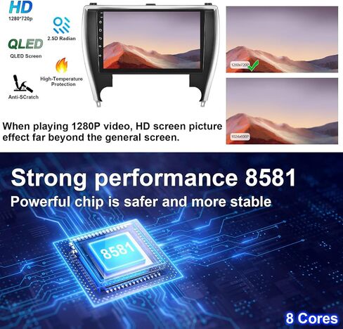for Toyota Camry 2012-2014 Android 12 Car Stereo with Wireless Carplay/Android Auto 4G Network WiFi 2+32G 4 Core GPS Navigation Radio Player 9.7'' HD Touch Screen Audio Backup Camera（Vertical Screen） in Saudi Arabia
