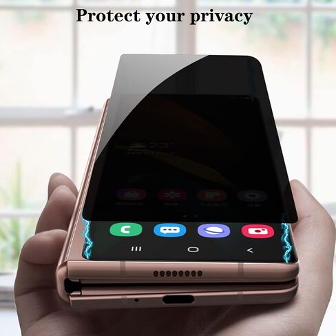(1 SET 2 PCS) Privacy Screen Protector Compatible with Galaxy Z Fold 4 5G 2022, 1PCS Outside(Front) +1PCS Inner Full Covered AntiSpy Antipeep Soft Screen Protector Film Scratch Resistant for in Saudi Arabia