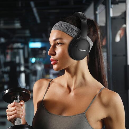 حافظة AIRSPO لجهاز Bose QuietComfort 45 Bose qc 45 غطاء سيليكون واقي ناعم، أسود in Saudi Arabia