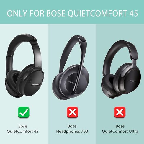 حافظة AIRSPO لجهاز Bose QuietComfort 45 Bose qc 45 غطاء سيليكون واقي ناعم، أسود in Saudi Arabia