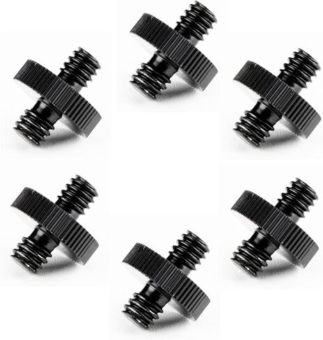 2 Pack Aluminum 1/4" Male to 1/4" Male Threaded Adapter for Camera Cage Mount, Double Sided Tripod Screw Thread for Light Stand Shoulder Rig Stud Mounting Accessories Anti-Rust in Saudi Arabia