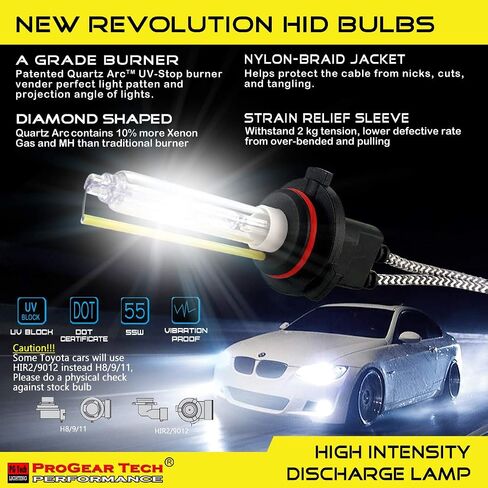 55W H7 Heavy Duty HID Xenon Replacement Bulbs 12V 24V Headlight Fog-light (Pack of 2 bulbs) (6000K Daylight White) in Saudi Arabia