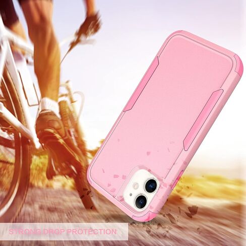 حافظة BENTOBEN لهاتف iPhone 11، حافظة هاتف iPhone 11، شديدة التحمل 3 في 1، هيكل كامل متين مقاوم للصدمات، هجين صلب من البولي كربونات الناعم من مادة TPU الواقية من الصدمات للفتيات والنساء والأولاد والرجال لهاتف iPhone 11، تصميم وردي in Saudi Arabia