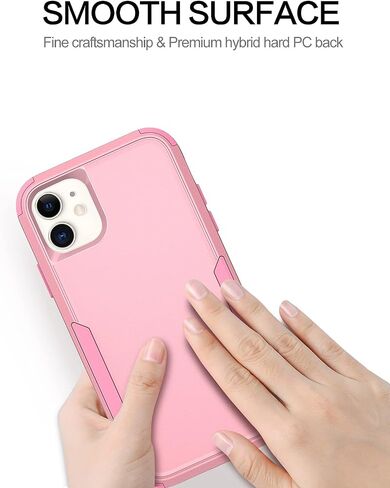 حافظة BENTOBEN لهاتف iPhone 11، حافظة هاتف iPhone 11، شديدة التحمل 3 في 1، هيكل كامل متين مقاوم للصدمات، هجين صلب من البولي كربونات الناعم من مادة TPU الواقية من الصدمات للفتيات والنساء والأولاد والرجال لهاتف iPhone 11، تصميم وردي in Saudi Arabia