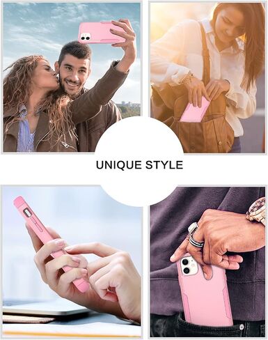 حافظة BENTOBEN لهاتف iPhone 11، حافظة هاتف iPhone 11، شديدة التحمل 3 في 1، هيكل كامل متين مقاوم للصدمات، هجين صلب من البولي كربونات الناعم من مادة TPU الواقية من الصدمات للفتيات والنساء والأولاد والرجال لهاتف iPhone 11، تصميم وردي in Saudi Arabia