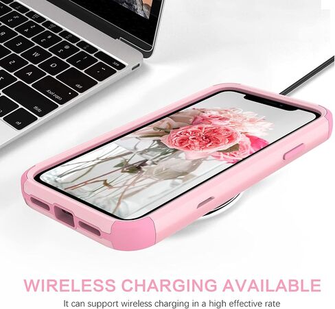 حافظة BENTOBEN لهاتف iPhone 11، حافظة هاتف iPhone 11، شديدة التحمل 3 في 1، هيكل كامل متين مقاوم للصدمات، هجين صلب من البولي كربونات الناعم من مادة TPU الواقية من الصدمات للفتيات والنساء والأولاد والرجال لهاتف iPhone 11، تصميم وردي in Saudi Arabia