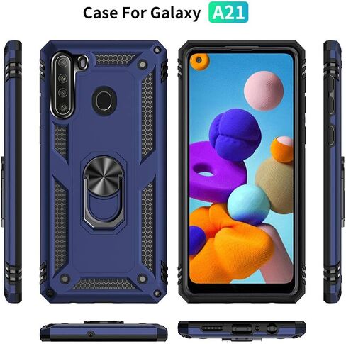 Samsung A21 Phone Case, Galaxy A21 Phone Case with Screen Protector, Military Grade Protective Cases with Ring for Samsung Galaxy A21 (Red) in Kuwait