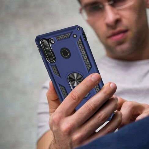 Samsung A21 Phone Case, Galaxy A21 Phone Case with Screen Protector, Military Grade Protective Cases with Ring for Samsung Galaxy A21 (Red) in Kuwait