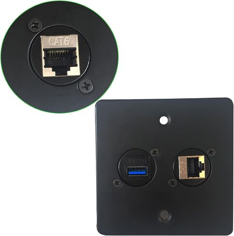 2PCS 86 Hole Panel (4 Hole) for D-Type Module Mount,Industrial Panel Mount Bulkhead,Fit for RJ45 Cat6,Cat6A,USB 3.0 2.0,Cat 5E,Cat 3,Cat 7,D-Type HDMI and All Kinds of D-Type Module in Saudi Arabia