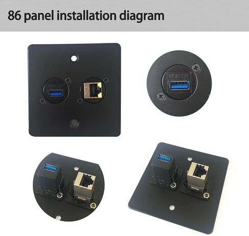 2PCS 86 Hole Panel (4 Hole) for D-Type Module Mount,Industrial Panel Mount Bulkhead,Fit for RJ45 Cat6,Cat6A,USB 3.0 2.0,Cat 5E,Cat 3,Cat 7,D-Type HDMI and All Kinds of D-Type Module in Saudi Arabia