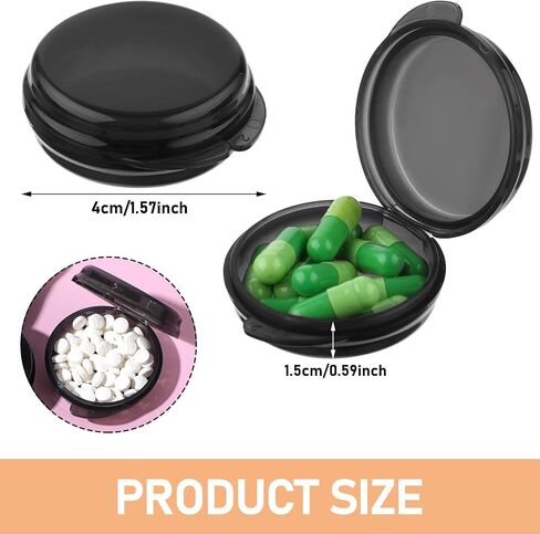 5Pcs Small Pill Box, Travel Pill Case, Portable Medicine Pill Container Holder, Daily Round Mini Pill Organizer for Purse Pocket to Hold Vitamin Medication Fish Oil Supplement in Saudi Arabia