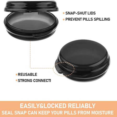 5Pcs Small Pill Box, Travel Pill Case, Portable Medicine Pill Container Holder, Daily Round Mini Pill Organizer for Purse Pocket to Hold Vitamin Medication Fish Oil Supplement in Saudi Arabia