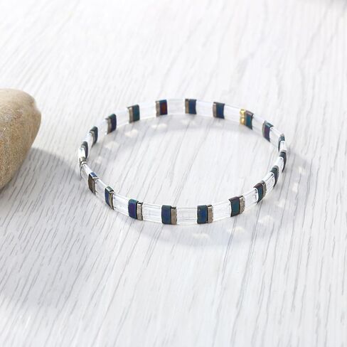 Tila Bead Bracelet Women Strand Bracelet Flat Bead Bracelet Handmade Stack Friendship Bracelet in Saudi Arabia