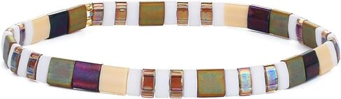 Tila Bead Bracelet Women Strand Bracelet Flat Bead Bracelet Handmade Stack Friendship Bracelet in Saudi Arabia