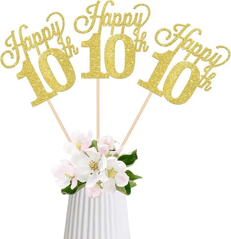 12 Pack Happy 30th Centerpiece Sticks Glitter Number 30 Thirty 30th Birthday Table Flower Centerpiece Sticks for Cheers to 30 Years Old 30th Birthday Theme Party Supplies Gold in Saudi Arabia