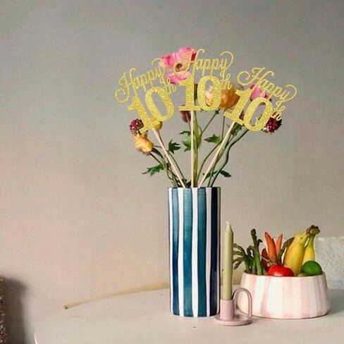 12 Pack Happy 30th Centerpiece Sticks Glitter Number 30 Thirty 30th Birthday Table Flower Centerpiece Sticks for Cheers to 30 Years Old 30th Birthday Theme Party Supplies Gold in Saudi Arabia