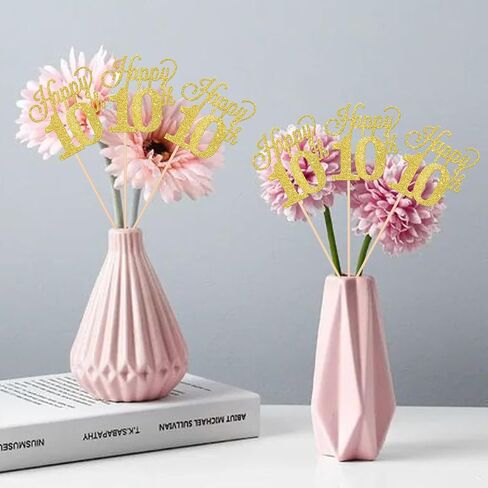 12 Pack Happy 30th Centerpiece Sticks Glitter Number 30 Thirty 30th Birthday Table Flower Centerpiece Sticks for Cheers to 30 Years Old 30th Birthday Theme Party Supplies Gold in Saudi Arabia