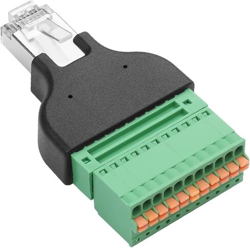 YAODHAOD RJ50 محول توصيل سريع بدون لحام، مقبس ذكر RJ50 10P10C إلى 10 دبوس موصل توصيل طرفي تجعيد زنبركي لموسع إيثرنت Cat7 Cat6 Cat5 Cat5e (RJ50 ذكر) in Saudi Arabia