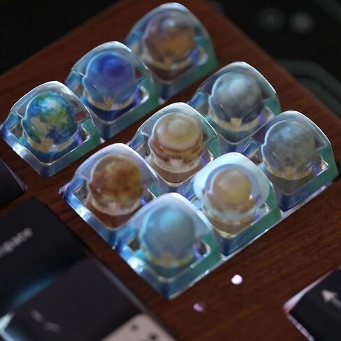 3D printed artisan keycaps Resin keycaps - R1/Esc transparent planetary and lunar keycaps for Cherry MX standard gaming mechanical keyboards, The coolest gift for friends and family (Mercury) in Saudi Arabia