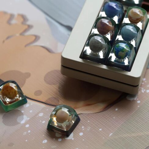 3D printed artisan keycaps Resin keycaps - R1/Esc transparent planetary and lunar keycaps for Cherry MX standard gaming mechanical keyboards, The coolest gift for friends and family (Mercury) in Saudi Arabia