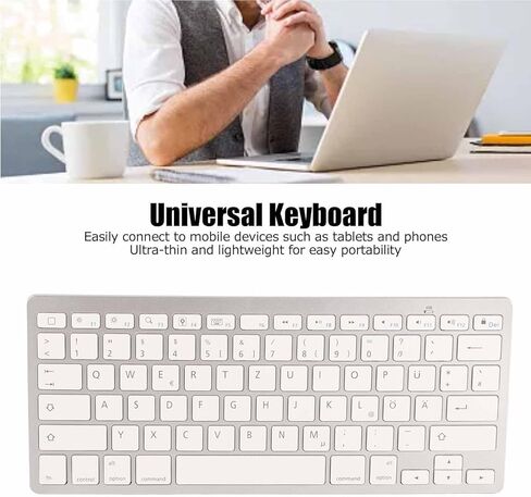 لوحة مفاتيح، 78 مفتاحًا لوحة مفاتيح ذات تخطيط ألماني، لوحة مفاتيح ذكية رفيعة للغاية، لوحة مفاتيح ألمانية صامتة محمولة، تخطيط QWERTZ، لنظام iOS، لنظام Android، لنظام Windows in Kuwait